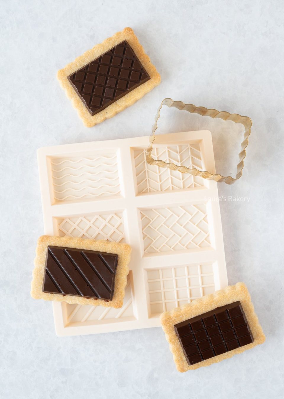 laura's bakery chocolade biscuit set 5 x 7 cm (6 stuks)