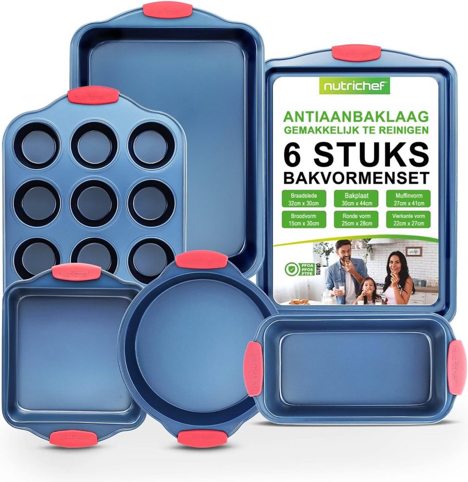Nutrichef bakvorm, set,6-delige Bakvormen set