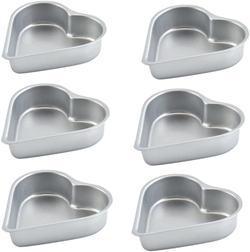 Daity 6-delige set van 3 -5 inch hartvormige cakevormpjes