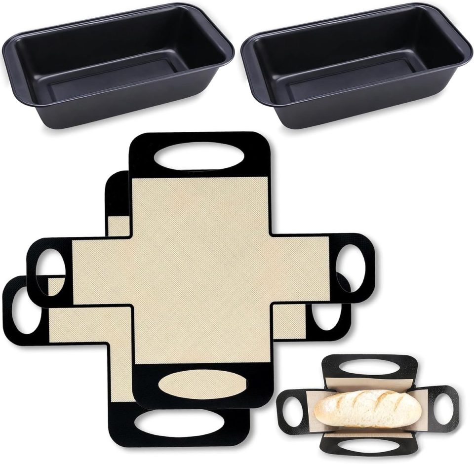 Cyslmuk Broodvormenset van 9 x 5 inch met siliconen broodband