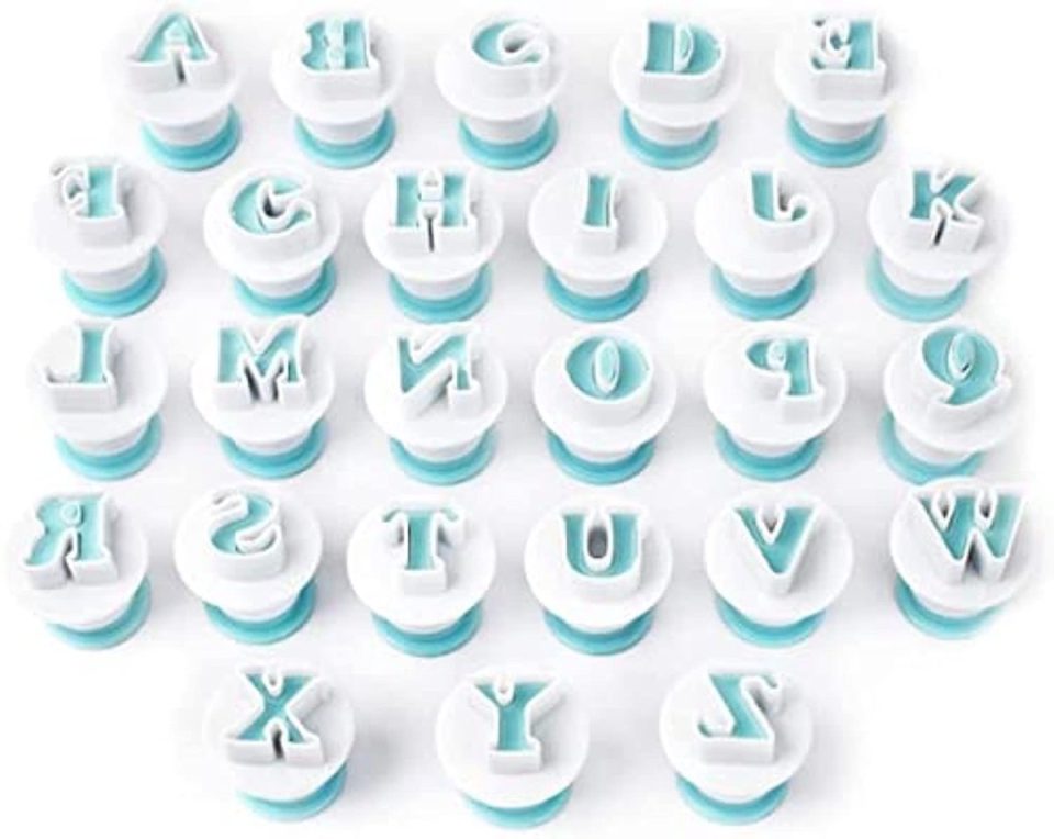 Cutters Uitstekers alfabet koekjes Uitstekers voor fondant (26 stuks)