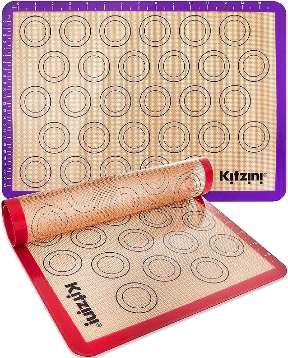 Kitzini bakmatten Siliconen macaron. 2 half niet-stick Siliconen bakplaten. BPA-vrije