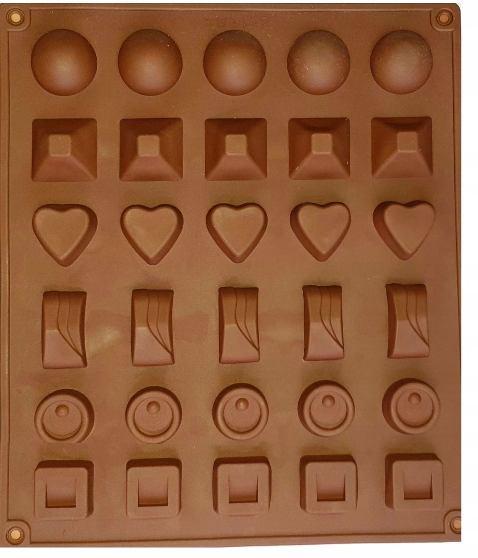 Eurobatt chocoladevorm Siliconen Mix van 6 Patronen voor Bonbons
