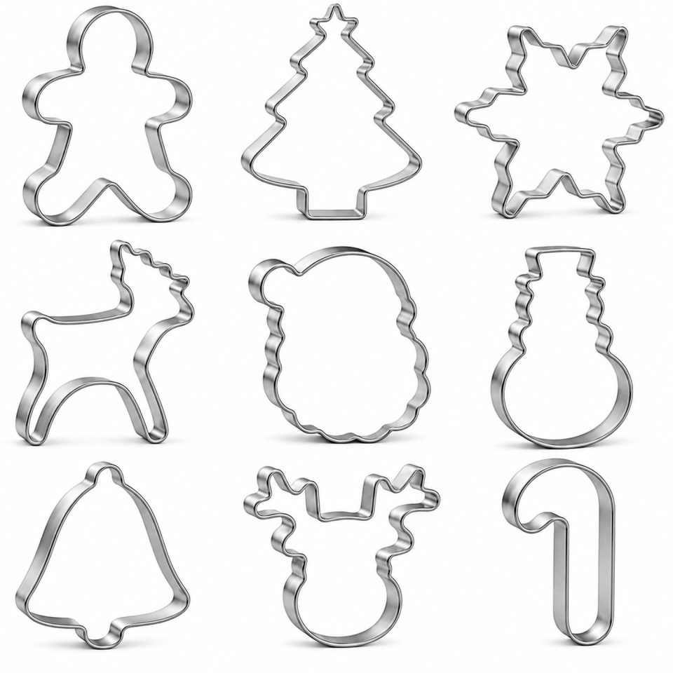 K&R Ventures Kerstkoekjesuitstekers RVS 9-delig