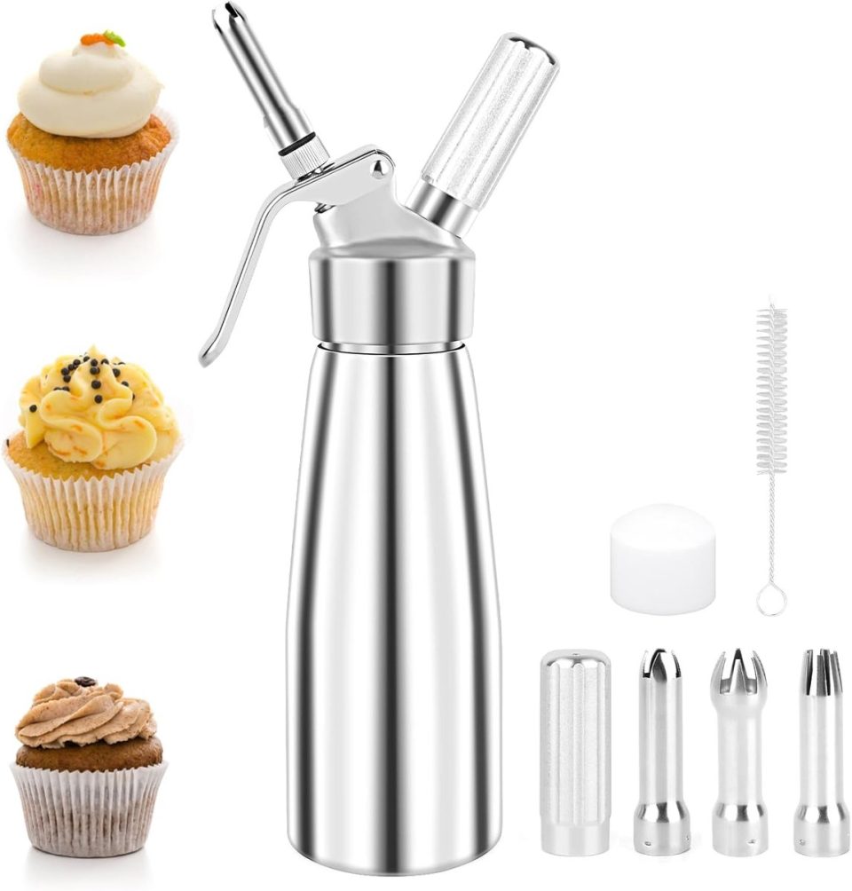 Chooly Professionele Slagroomdispenser Van Zilver 500 ml