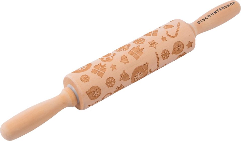 discountershop deegroller Houten met Kerstmotief 35 cm