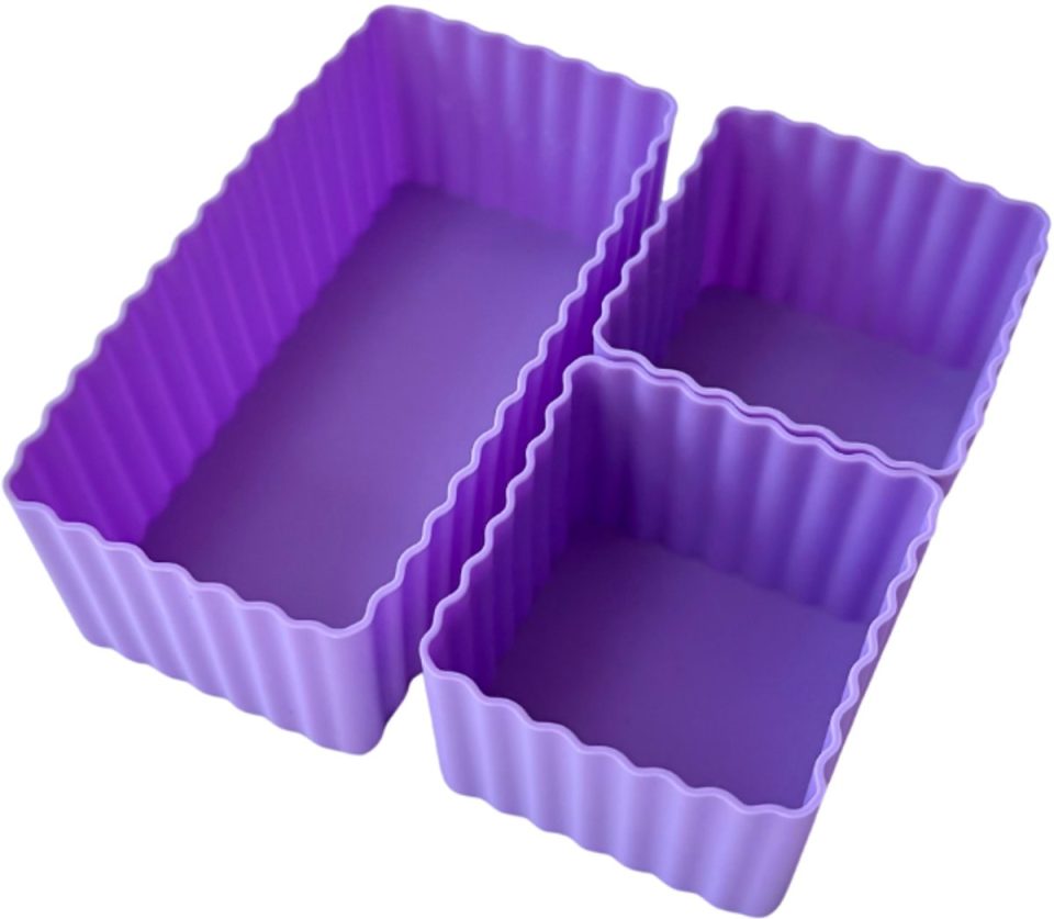Yumbox set van 3 siliconen bakjes paars