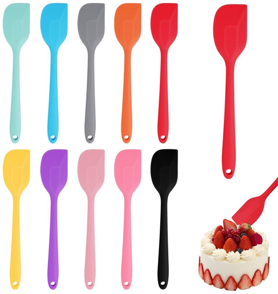 Nordivar Solidchoice Set van 10 Siliconespatels en Deegschrapers 21 cm