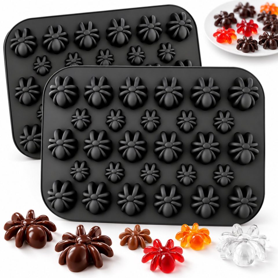 VHV siliconen mal Halloween Spin Set van 2 Zwart