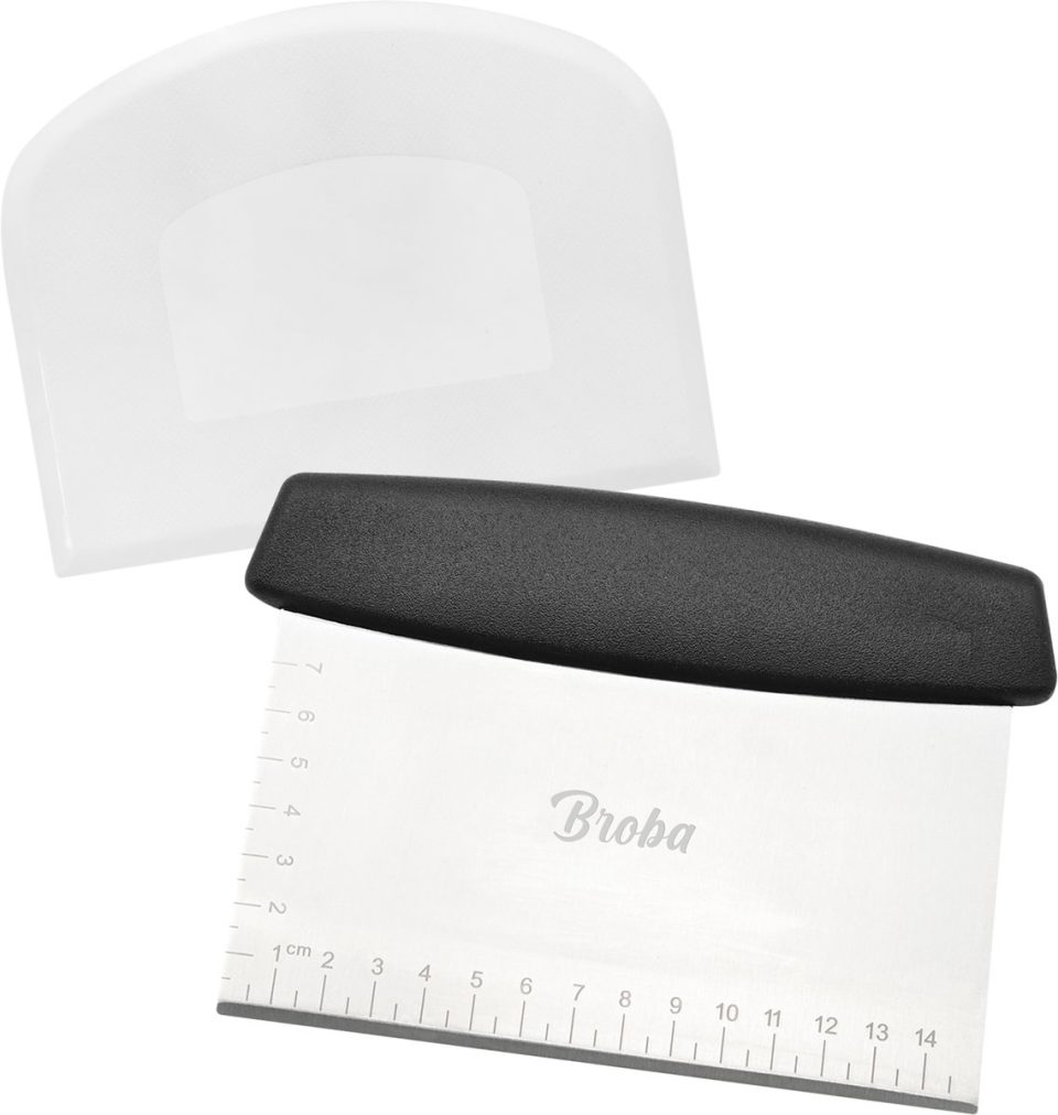 Broba Deegschraper Schraper set met Plastic en RVS Deegsnijder Zuurdesem Brood Insnijden Deegmesje Deegsteker Keukenschraper Deegkrabber Schraper Keuken Brood Mesje