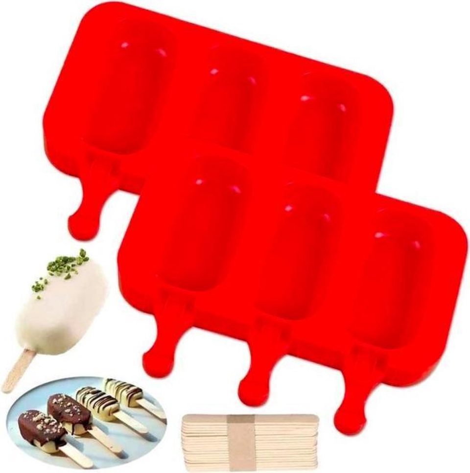 ProductGoods siliconen bakvorm Magnums Maker Rood