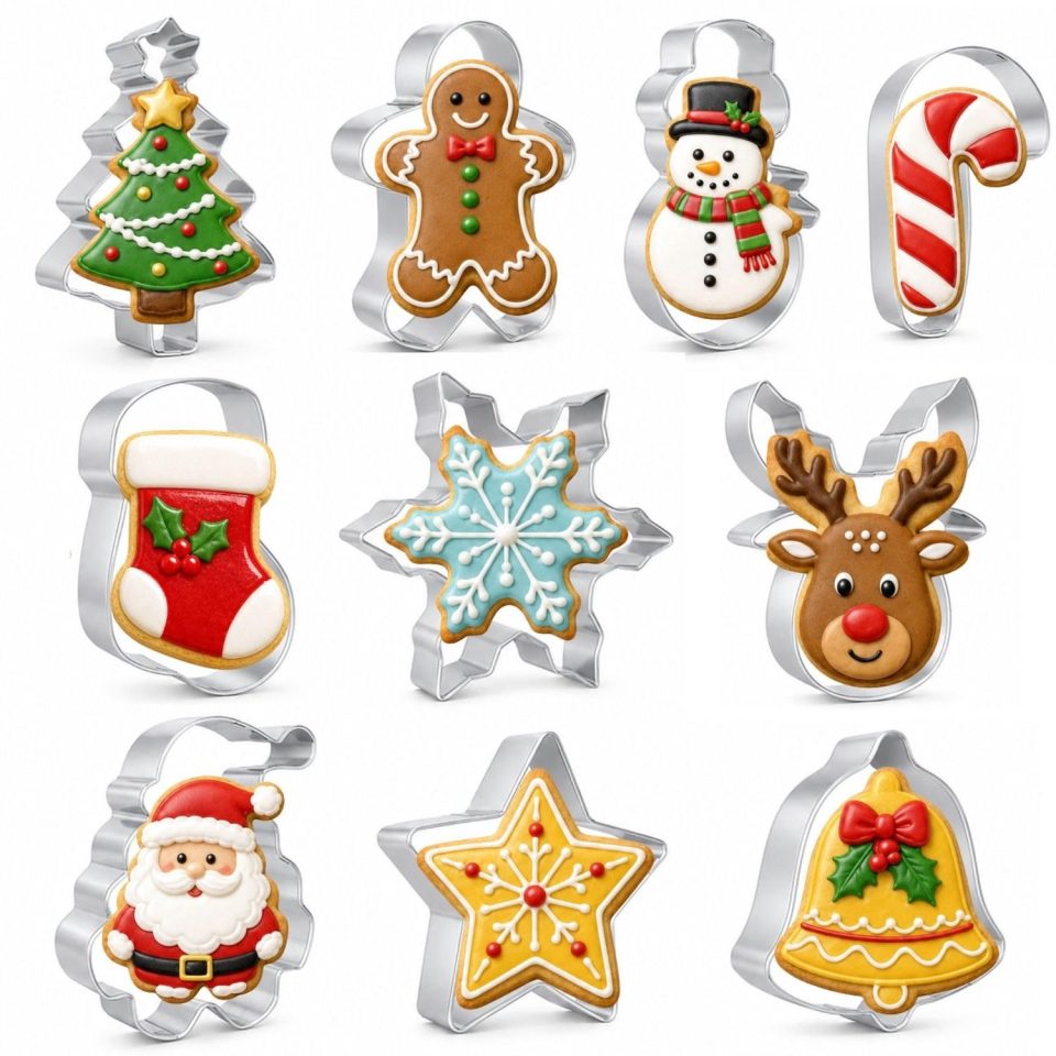 Duraxl Koekjesvormen Set van 10 Kerst RVS