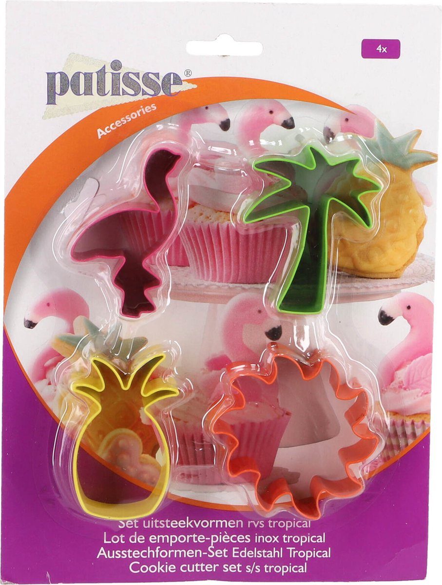 Patisse uitsteekvormen Tropical rvs 4-delig 7 cm