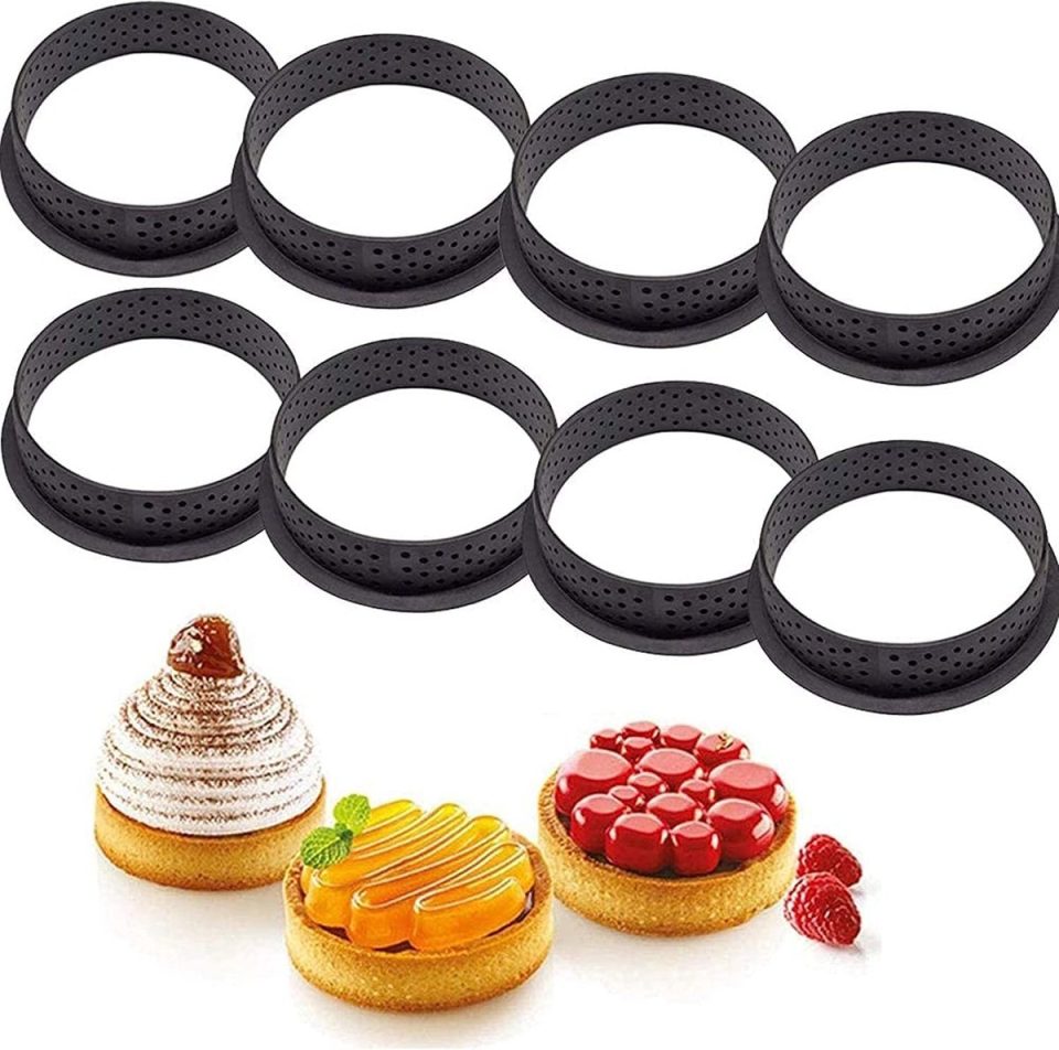 Xiaoshenlu Silicone bakken schimmel ronde vorm Mousse cirkelvormige Ring gebak (8 stuks)