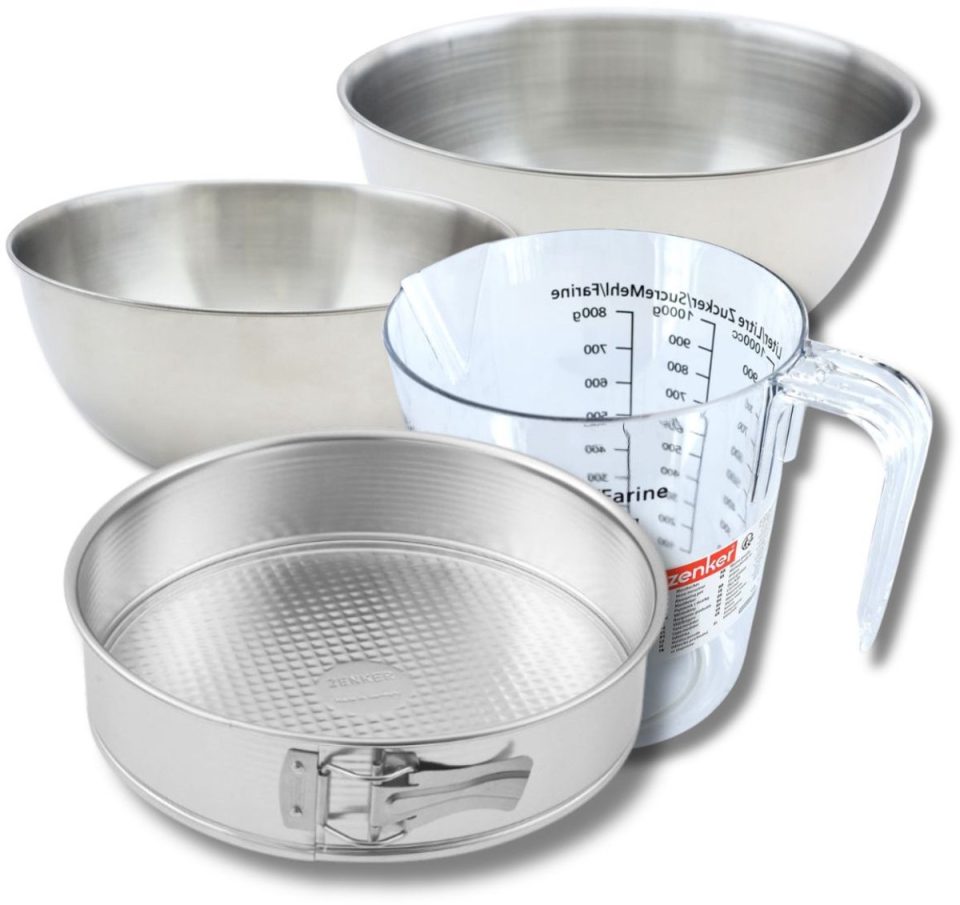 Zenker Bakset met springvorm 2 mengkommen 26,3 cm