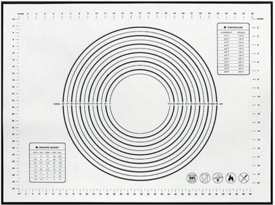 Kelerino. Siliconen Deegmat Silicone Zwart 60 x 40 cm