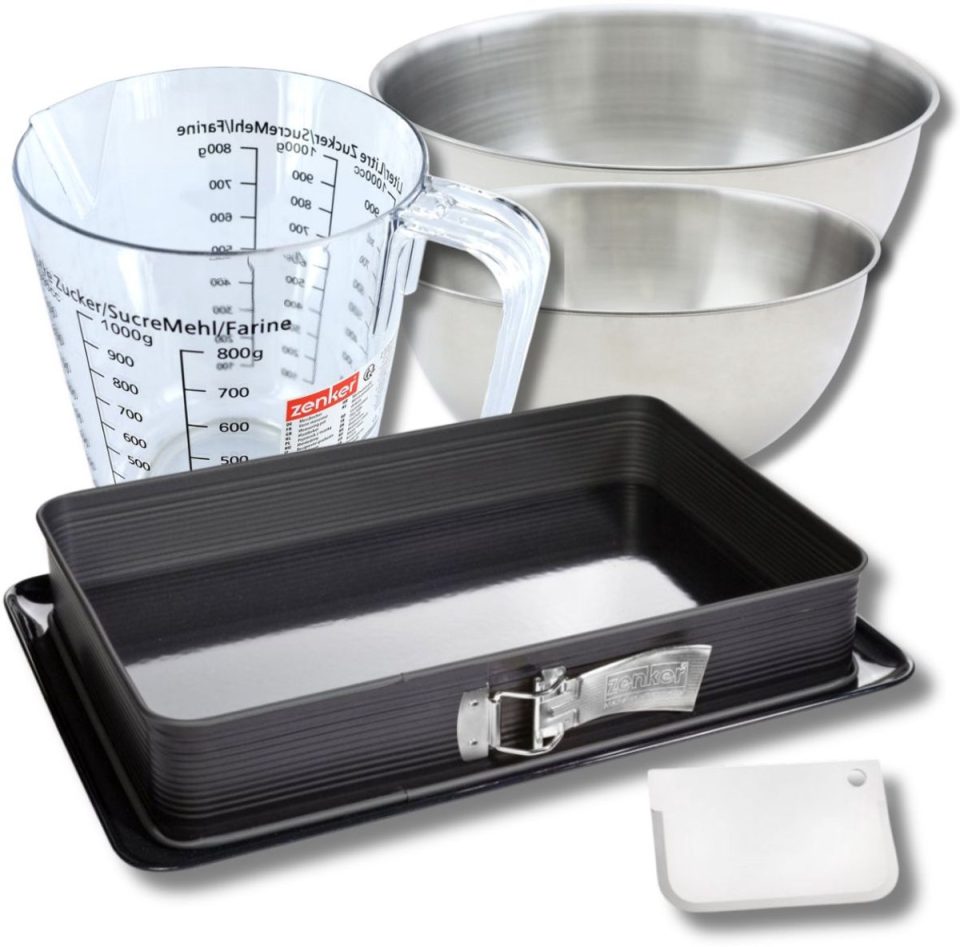 Zenker Bakkersset met rechthoekige bakvorm van 2 mengkommen 42 x 29 cm