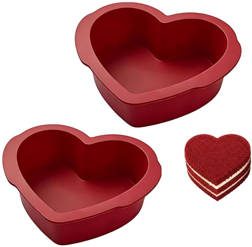 DailySupplies® bakvorm Hartvormige Cakeblik Dessertvorm Rood