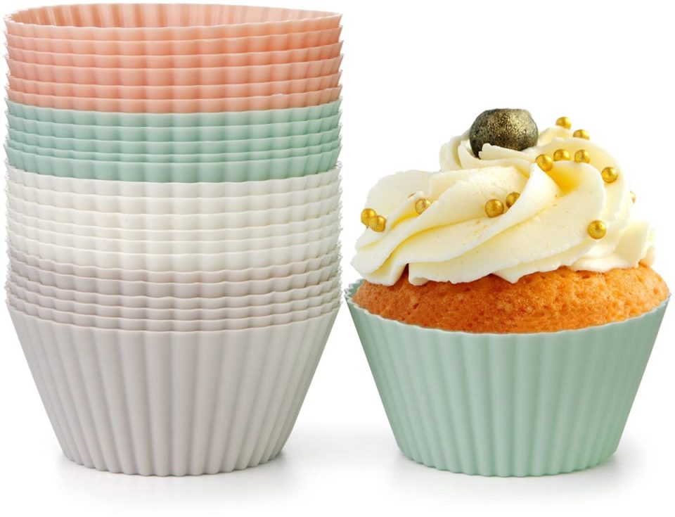 Unyqoos Set van 24 Herbruikbare Siliconen Muffinvormen in Effen