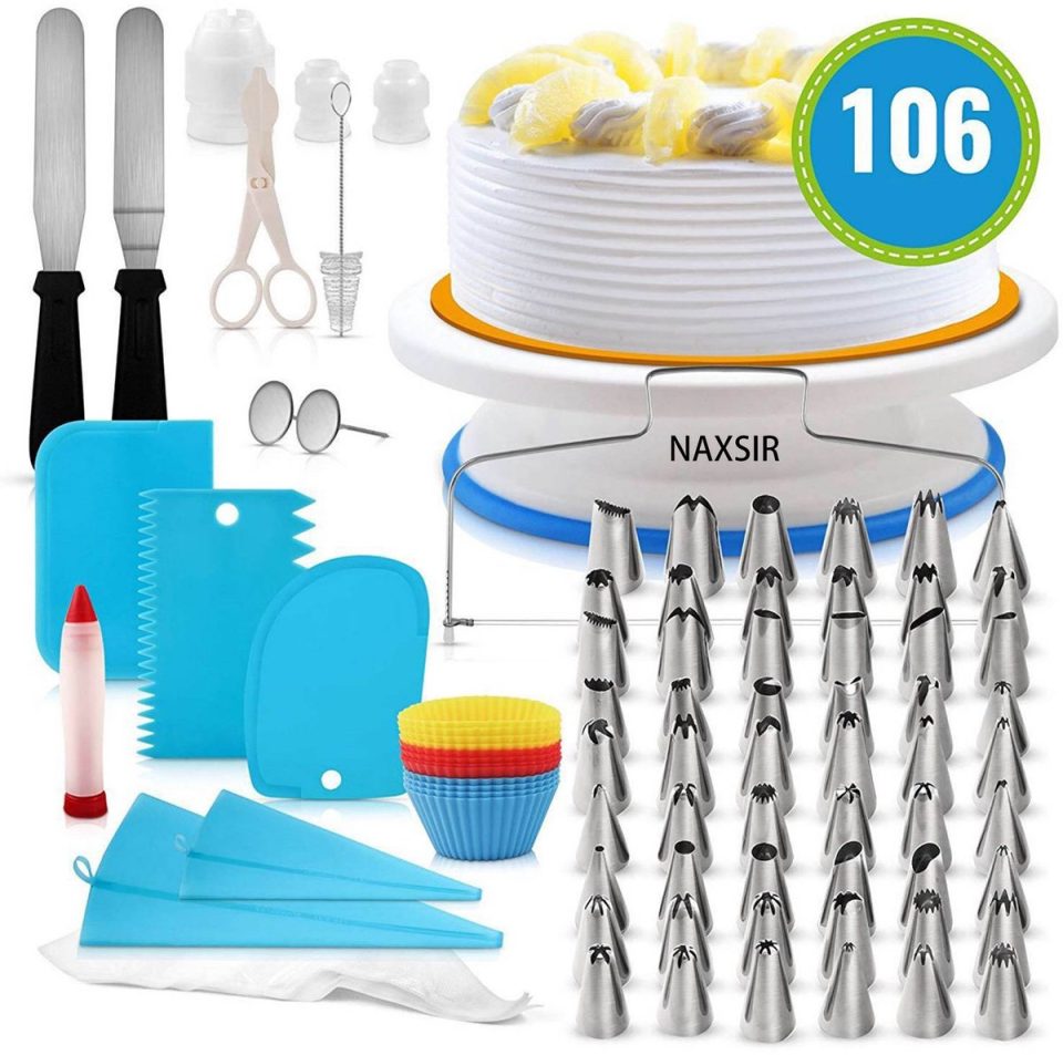 Naxsir 106-delige Taartdecoratieset Compleet Bakaccessoires -Herbruikbare