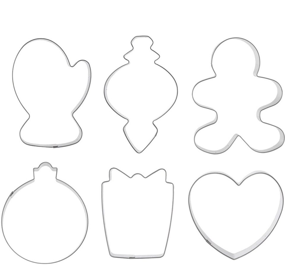 Orion uitsteekvormpjes Koekjessnijders Edelstaal Vormen Uitsteekvorm Cookie Cutter Koekjes Bakken Koekjessnijder (6 stuks)