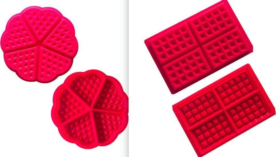 ProductGoods Wafelijvorm vierkant + Wafelvorm hartjes 5 Combinatie Deal (4 stuks)