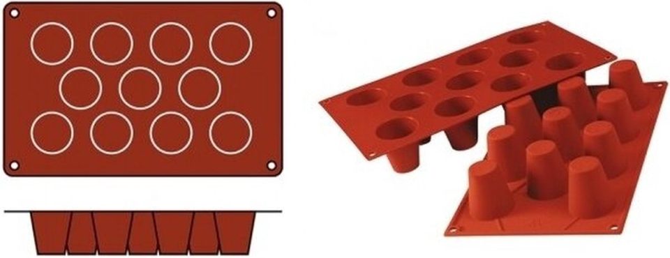 Silikomart bakmat Baba-Medium (Cap. SiliconFlex 070072 (11 stuks)