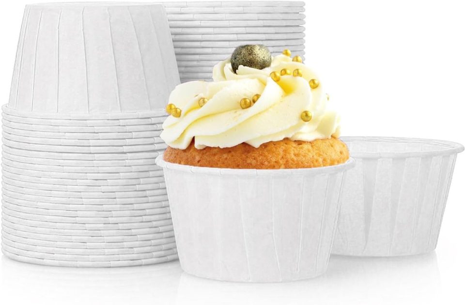 Imperatoris Cupcake vormpjes papier Set van 50 Wit 4 cm