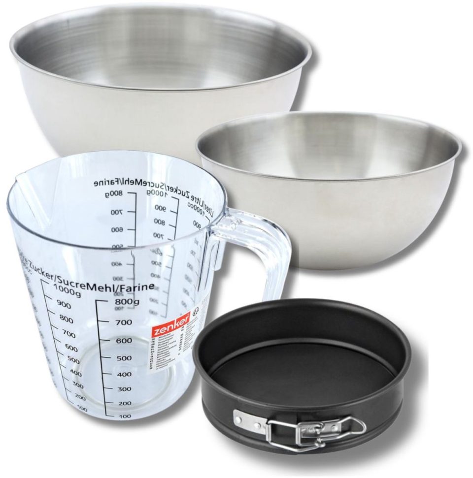 Zenker Bakkerset met mini taartvorm 2 mengkommen 16 cm