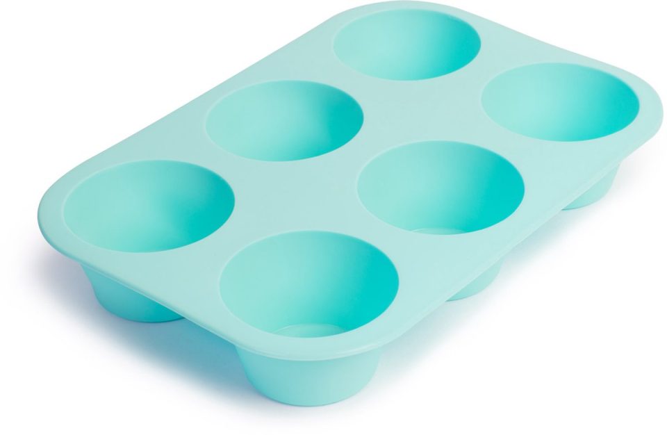 Bewello bakvorm Siliconen Muffin Cupcakevorm voor 6 Cupcakes (1 stuks)