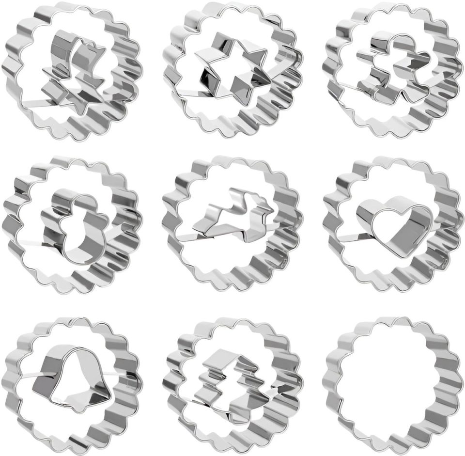 Sinwind Kerst Linzer koekjesvormset (9 stuks)
