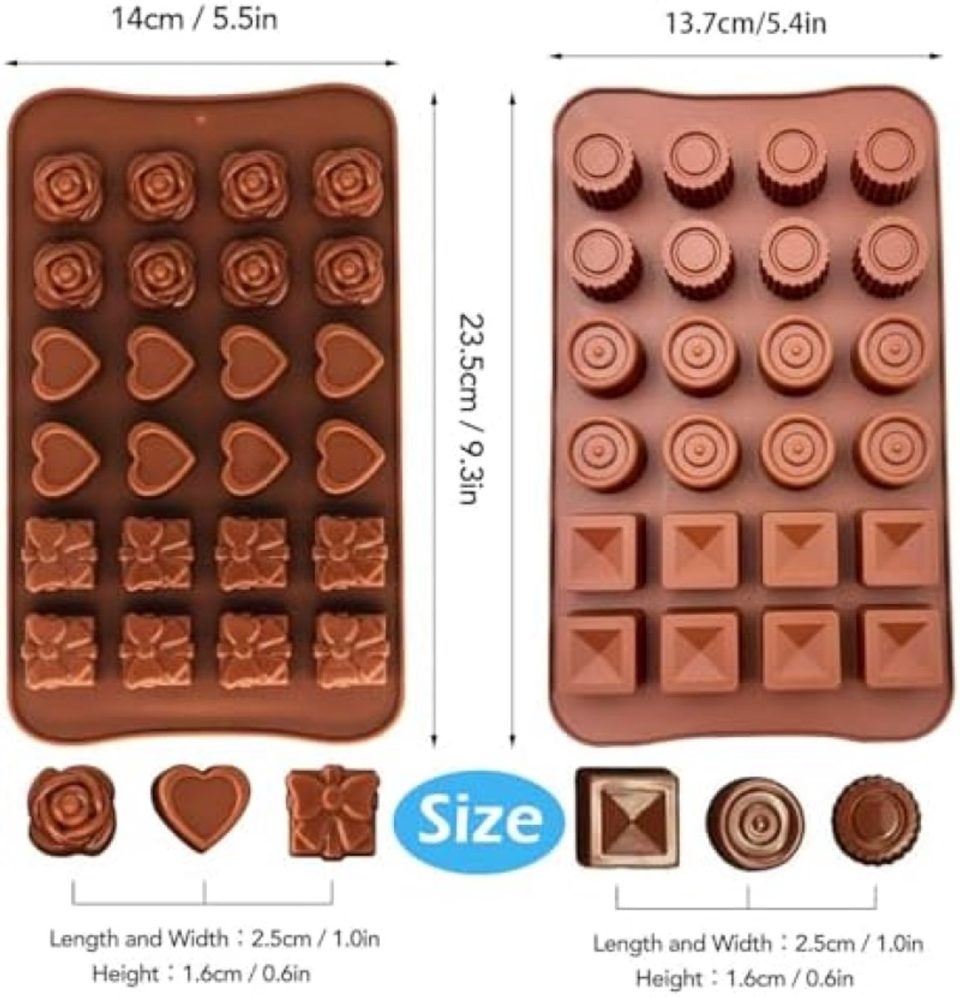 Karma Set van 2 Siliconen Chocoladevormen met 24 Holtes