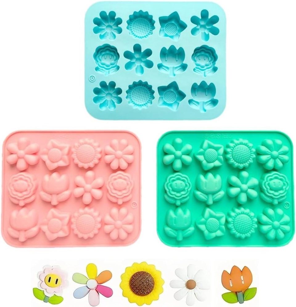 JGS Premium Siliconen vormen set bloemen en vlinder (3 stuks)