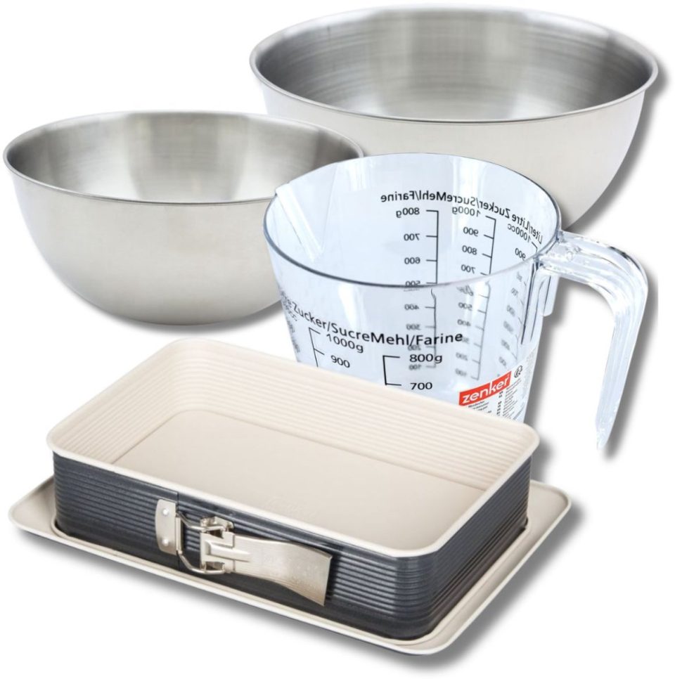 Zenker Bakkersset met springvorm 2 mengkommen 28 x 18 cm