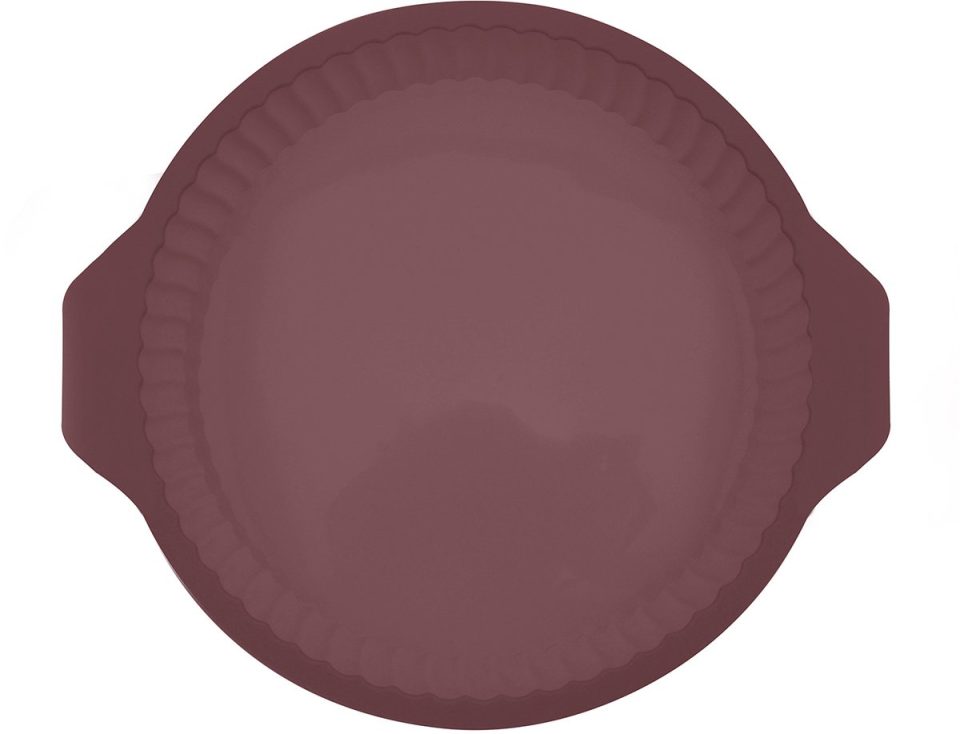 Point-Virgule quichevorm ronde geribde uit platinum silicone Vintage Maroon 24 cm