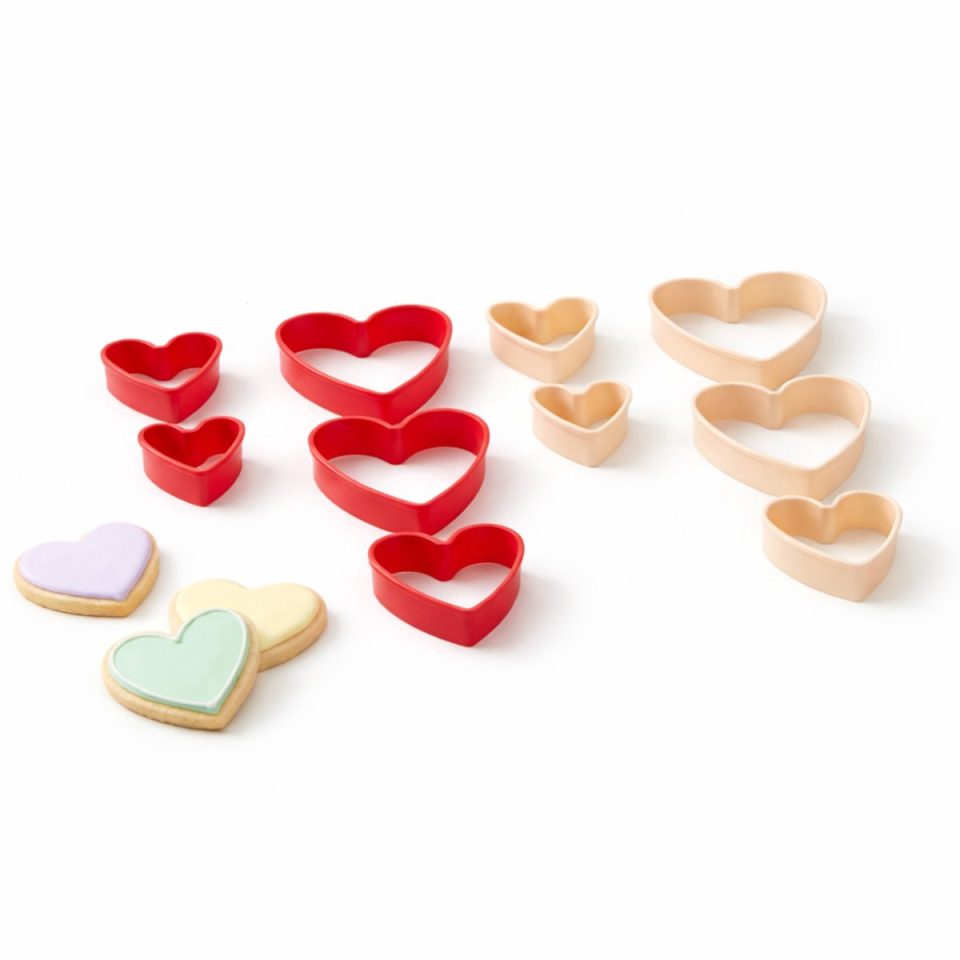 Alpina Cookie Cutter Valentine 5-delige Hartvormige Rood Roze 9,5 x 8,9 x 3,8 cm