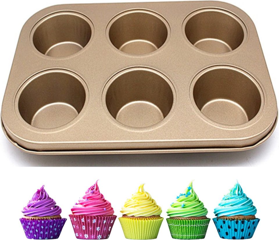 Winkrs bakvorm voor 6 Muffins Goud