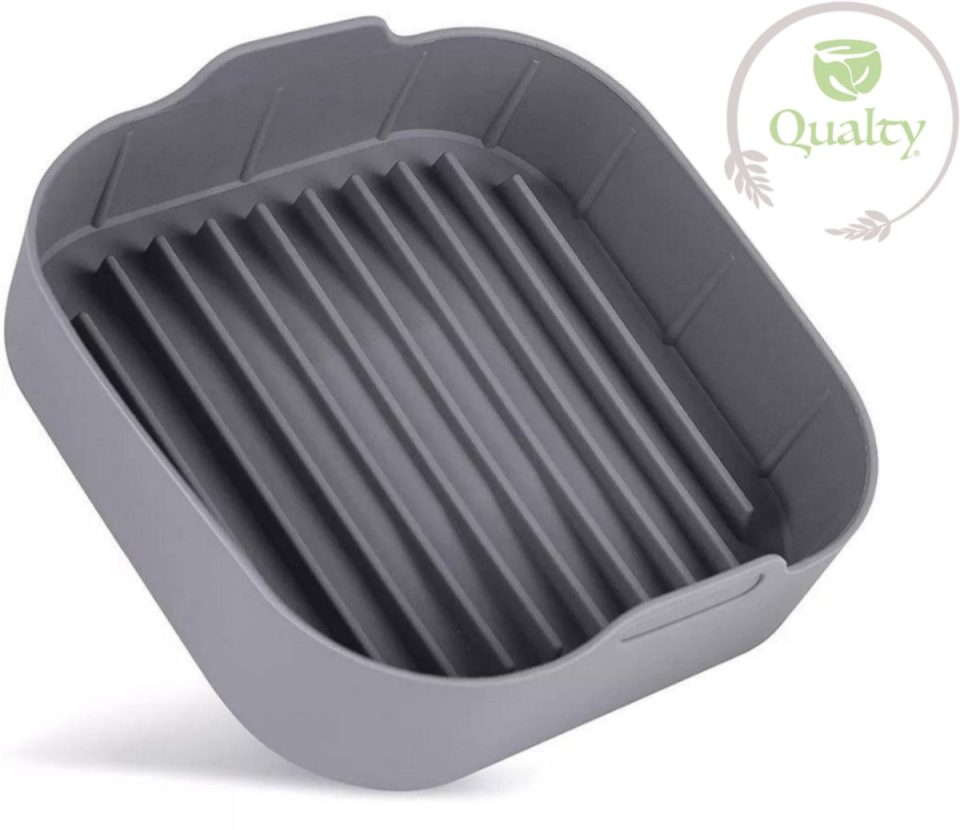Qualty siliconen bakvorm Airfryer Bakje Airfryer Accessoires Siliconen Airfryer Mand Bakpapier Accessoires Airfryer XXL Airfryer Bakje Mandje 20,5 cm