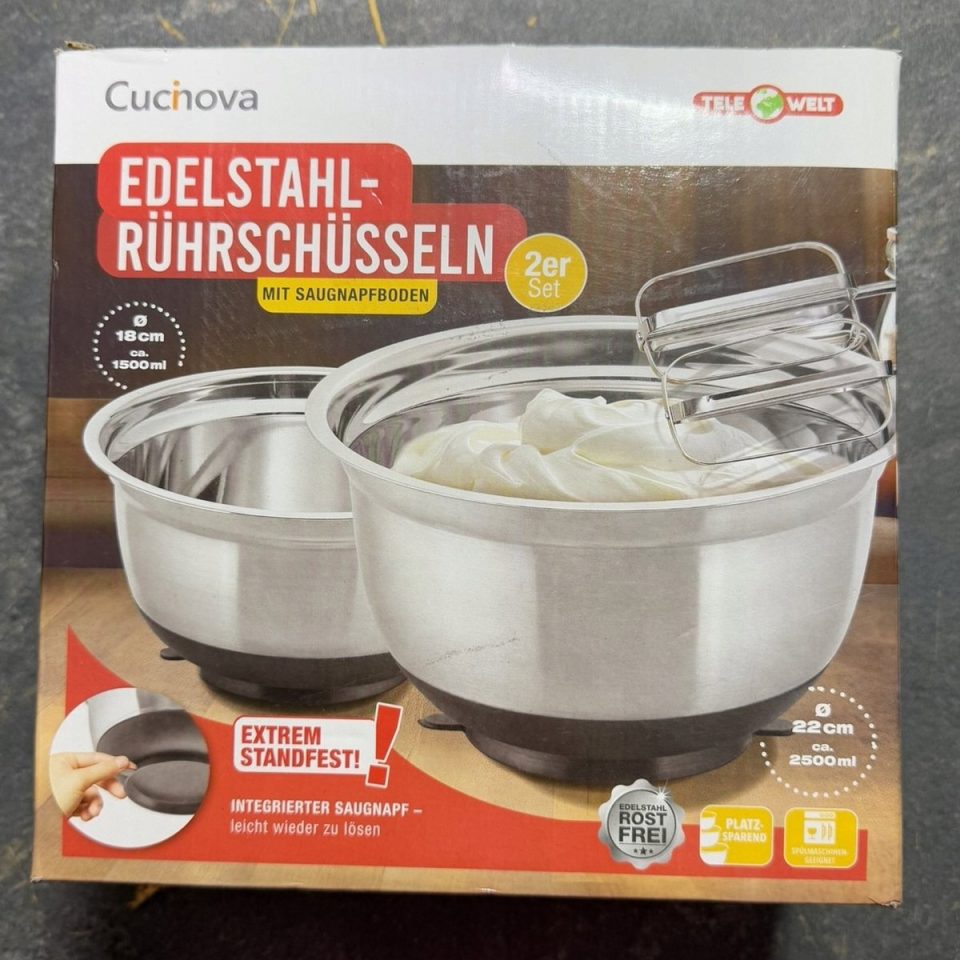 Cucinova RVS Mengkommen met Zuignap (2 stuks)