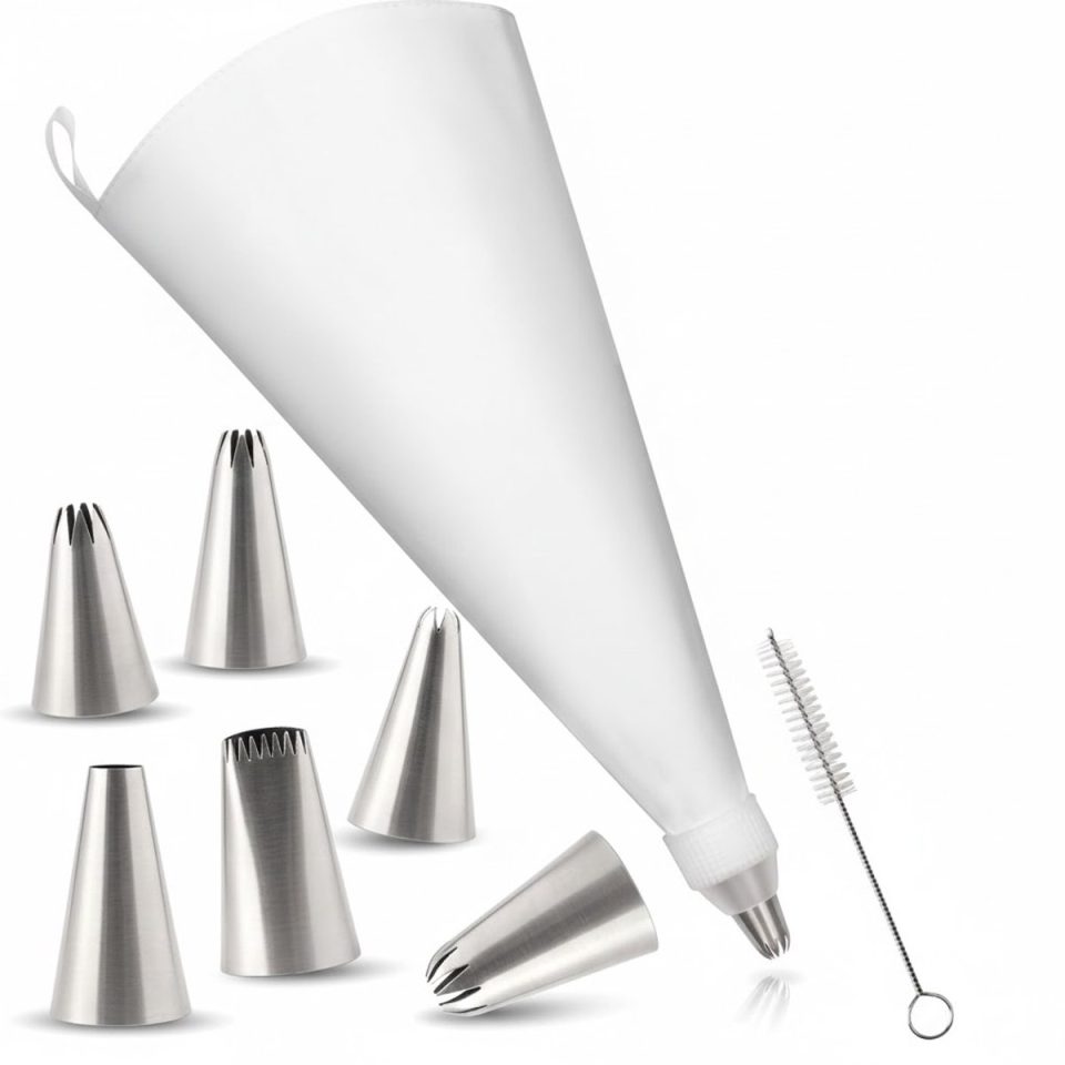Famanu Spuitzakset 9-delig met RVS spuitmonden 34 cm