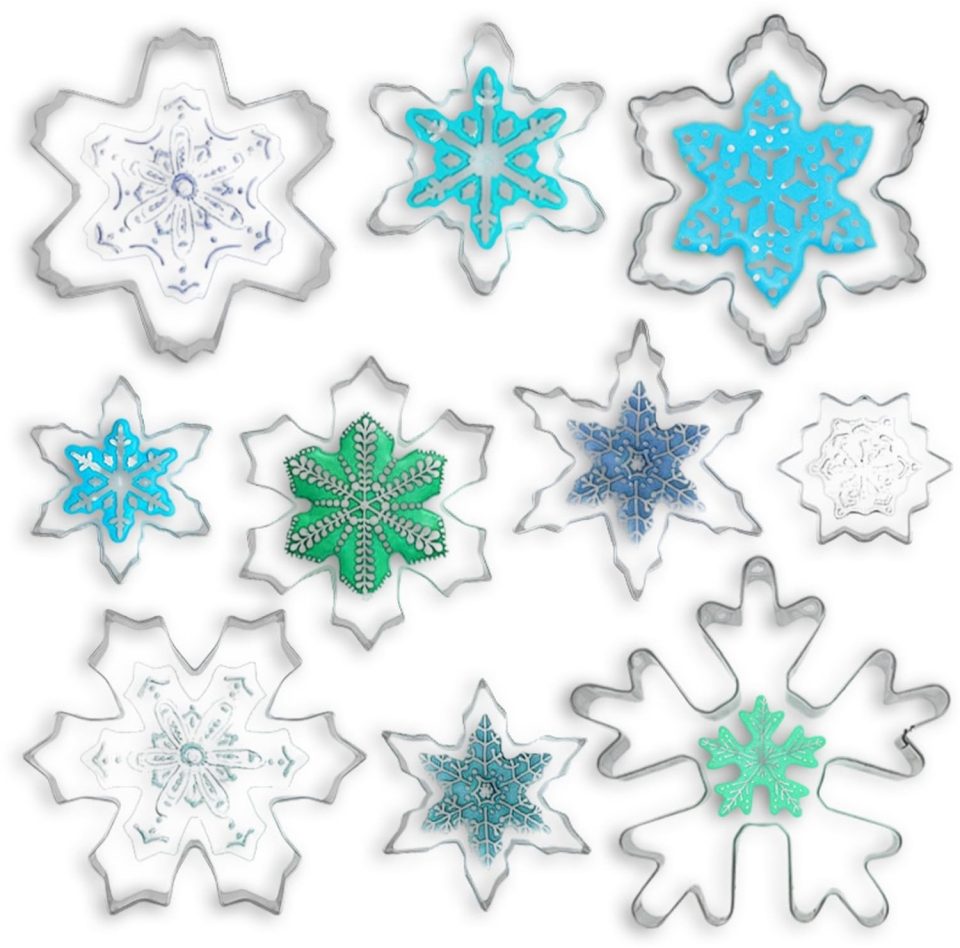 Famanu Set van 10 mini sneeuwvlok uitsteekvormen