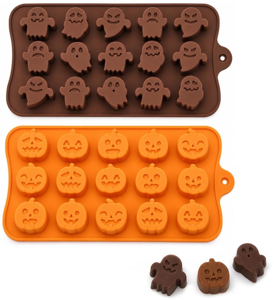 Famanu Siliconen malset met pompoen en spookmotieven voor Halloween