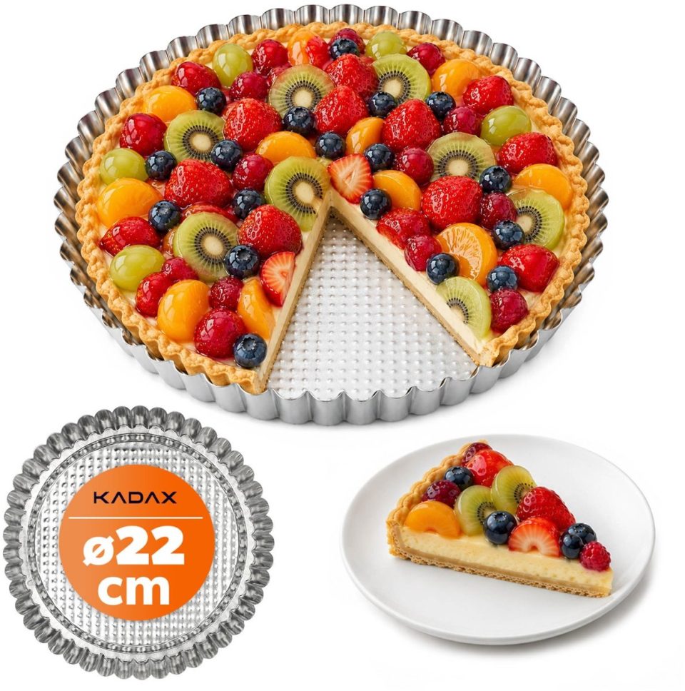 Kadax Tartelette vormpjes van verzinkt en niet-klevend blik 22 cm