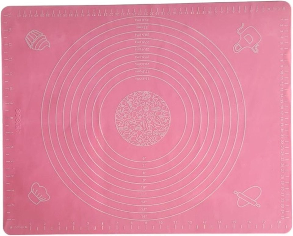 oDaani bakmat 1X deegmat siliconen anti kleef herbruikbaar bak spullen voor taarten roze 50x40cm