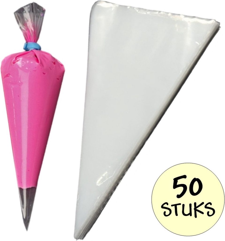 Fako Bijoux spuitzak 50X Wegwerp Polyethyleen Icing Bag 37 x 18 cm 18 x 37 cm