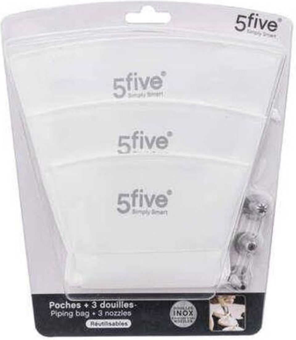 5five spuitzak Wegwerp, set van 3 + 2 spuitmondjes