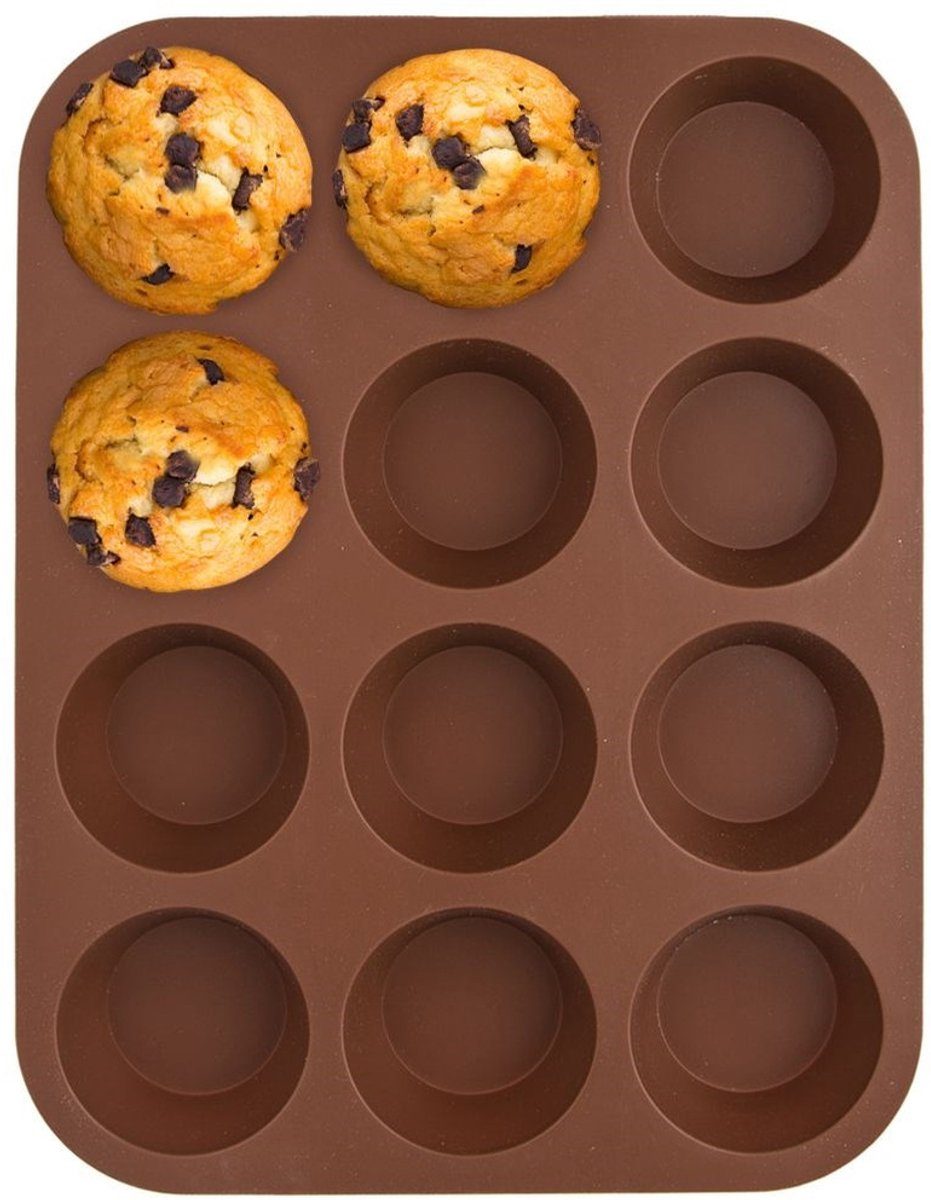 Orion Silikon Muffinbakvorm Bruin 32,5 x 25 x 3 cm