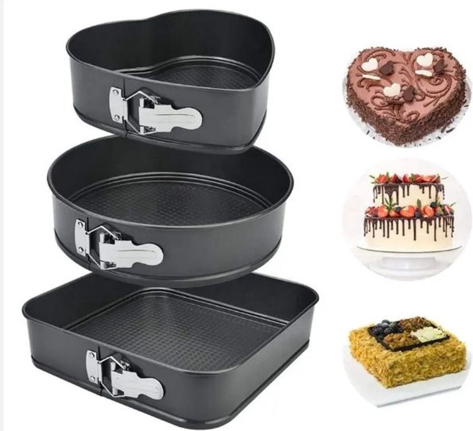 Disite springvormen set Hart Rond 24 Vierkant 22 cm 26 cm