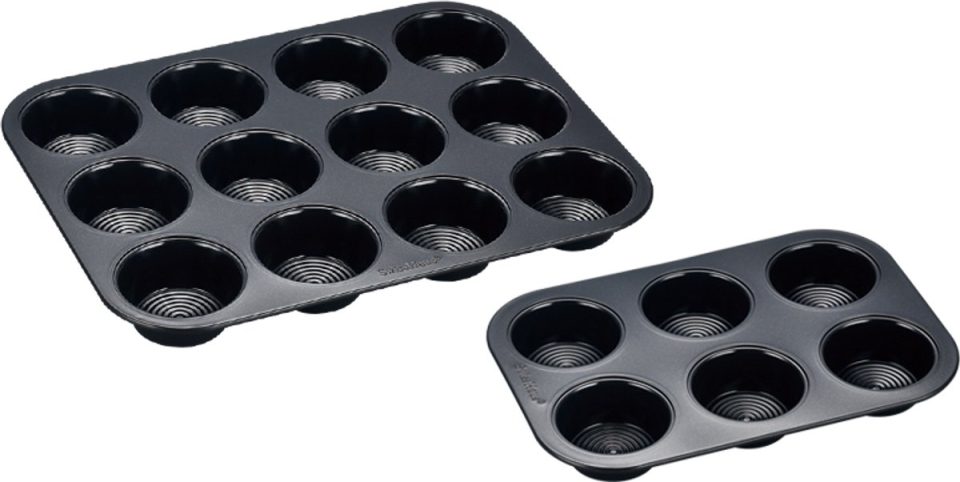 Swiss Haus bakvorm mfn12b Muffin Set 2 Delige Zwart