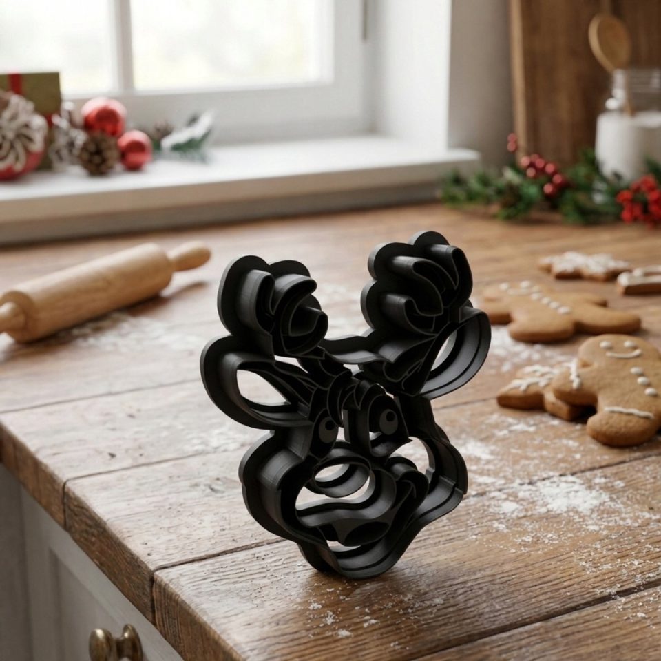 Magic Tattoo 3D Kerstkoekjesvorm Rendier voor koekjes en koekjesdeeg